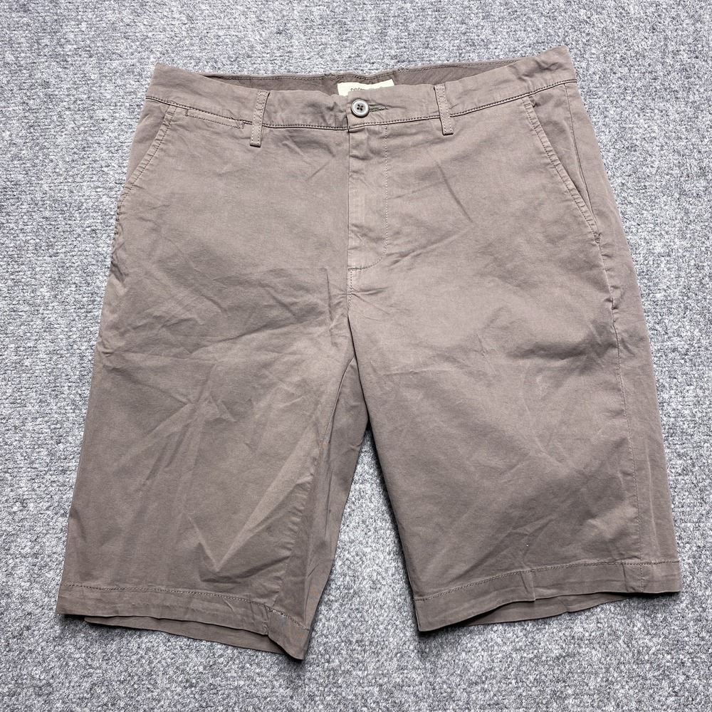 Goodthreads Shorts Mens 30 Brown Stretch Cotton Chino Flat Front Everyday